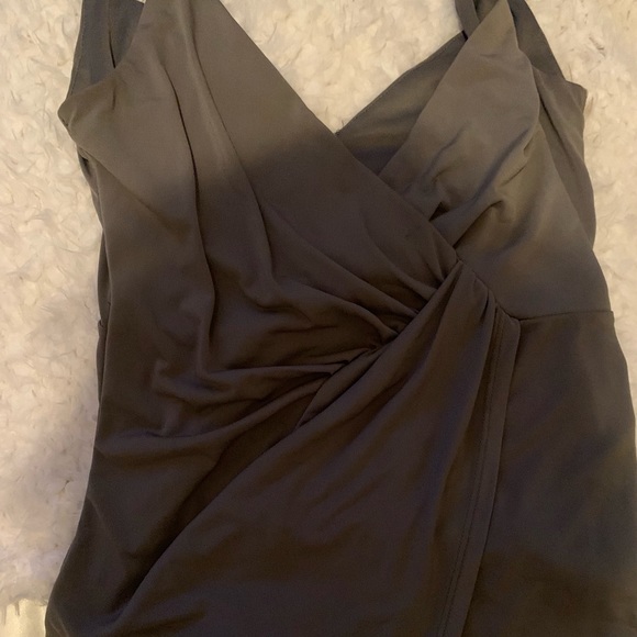 Wrap Style Thin Strap Romper, Gray Size:M - Picture 3 of 5